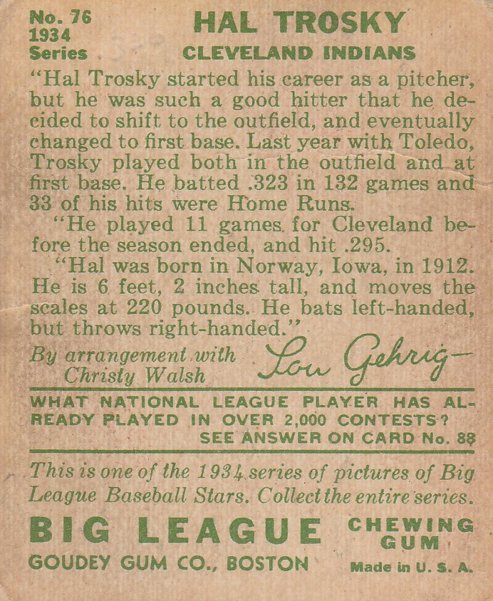 Hal Trosky RC