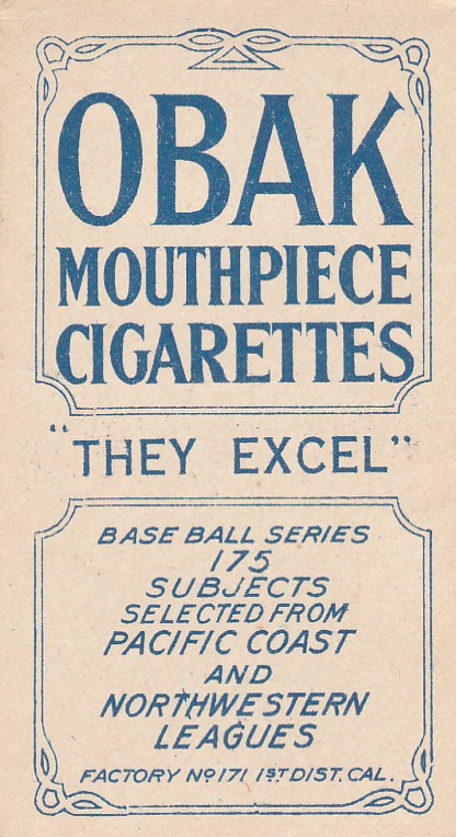 1910 Obak Tobacco Byrnes Tacoma N.W.L.